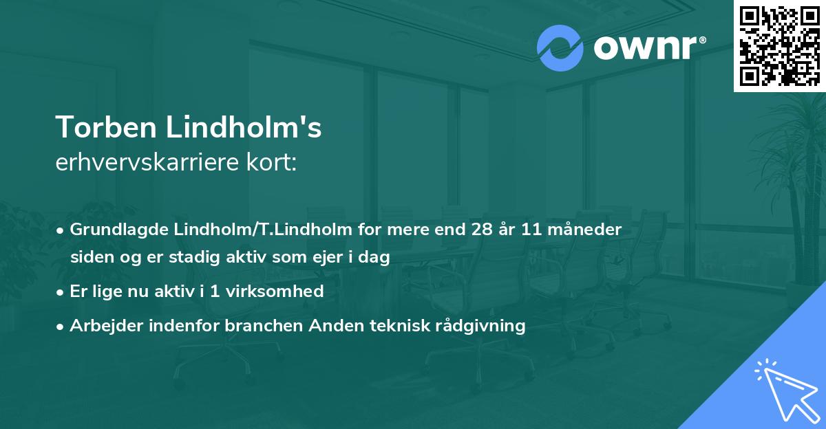 Torben Lindholm's erhvervskarriere kort