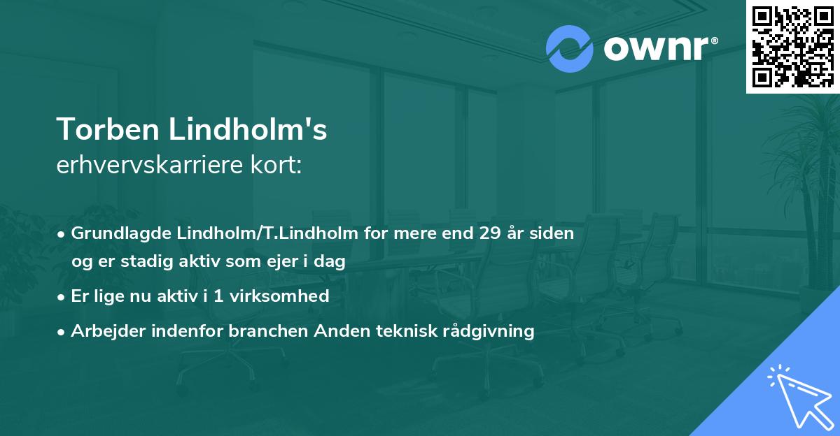 Torben Lindholm's erhvervskarriere kort