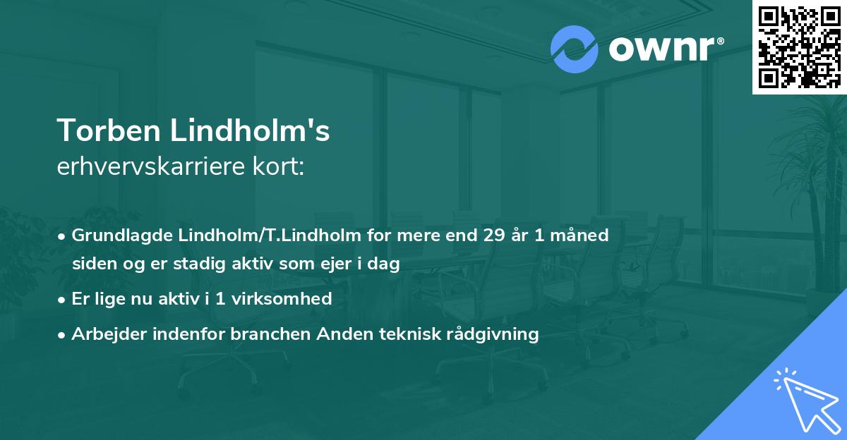 Torben Lindholm's erhvervskarriere kort