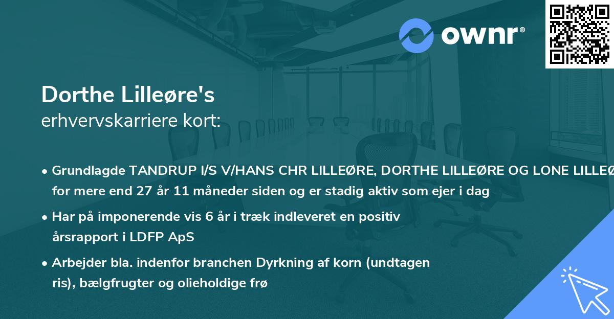 Dorthe Lilleøre's erhvervskarriere kort