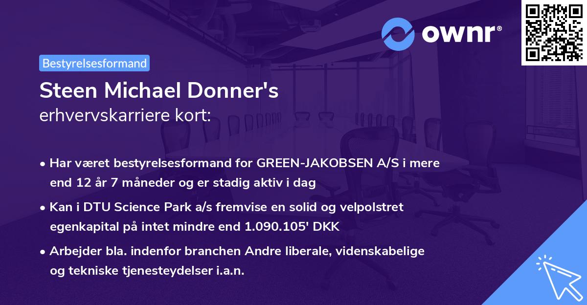Steen Michael Donner's erhvervskarriere kort