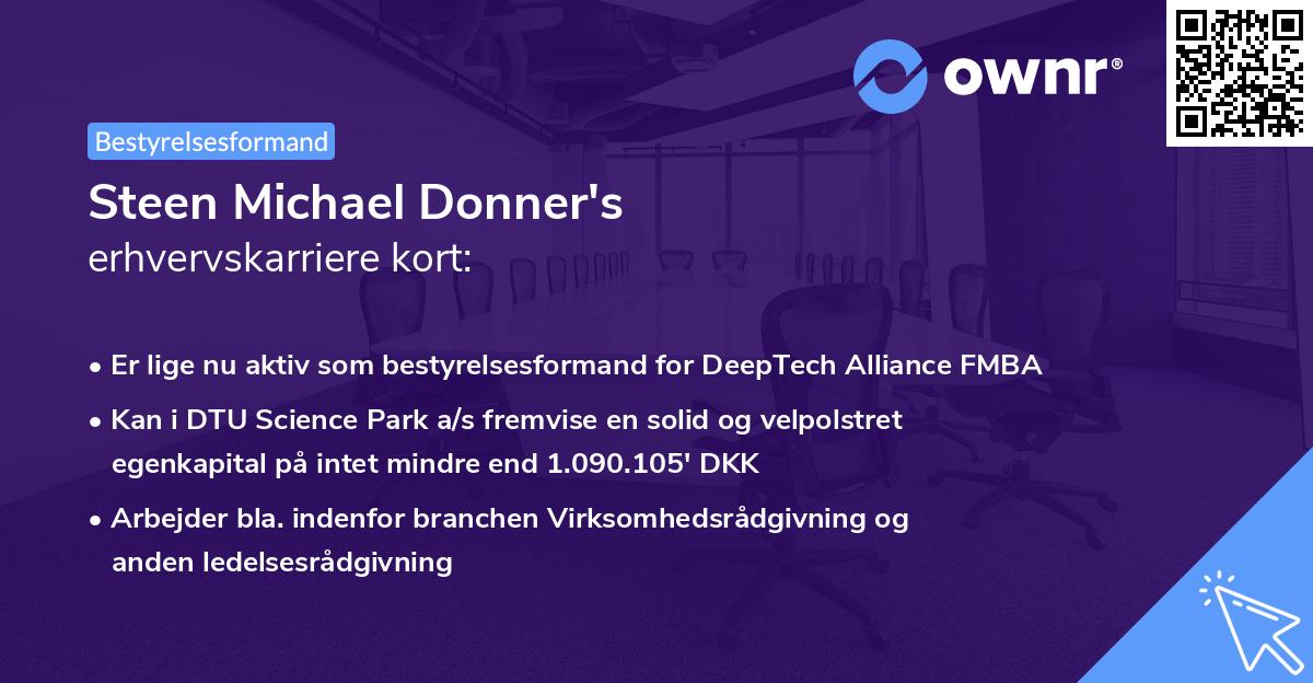 Steen Michael Donner's erhvervskarriere kort