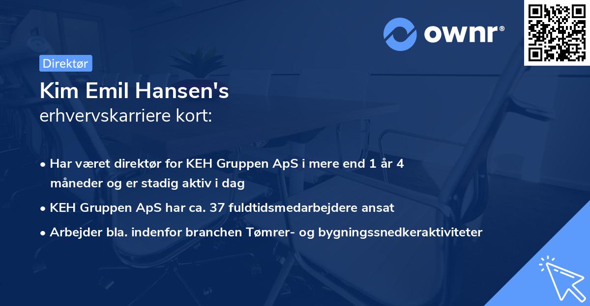 Kim Emil Hansen's erhvervskarriere kort