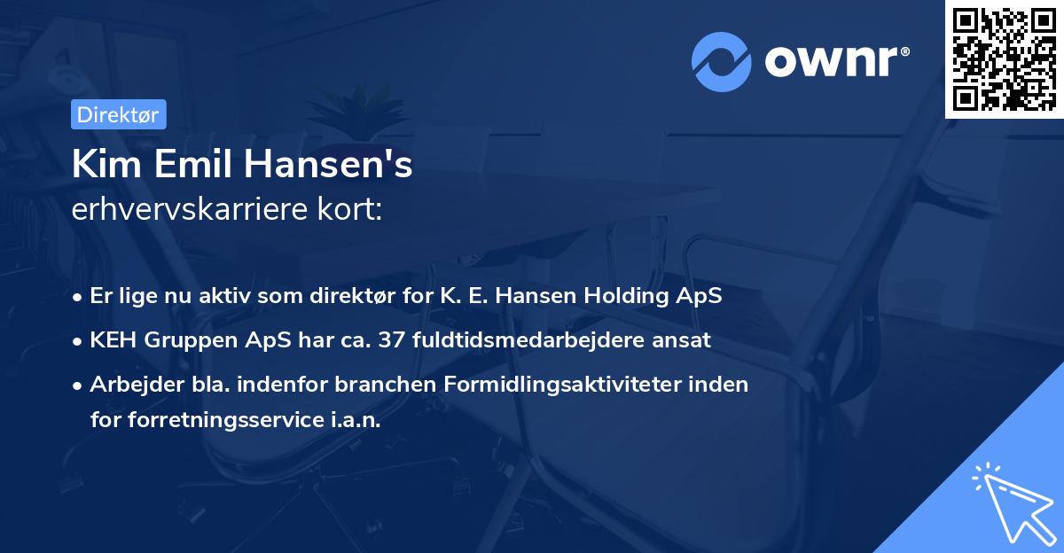 Kim Emil Hansen's erhvervskarriere kort