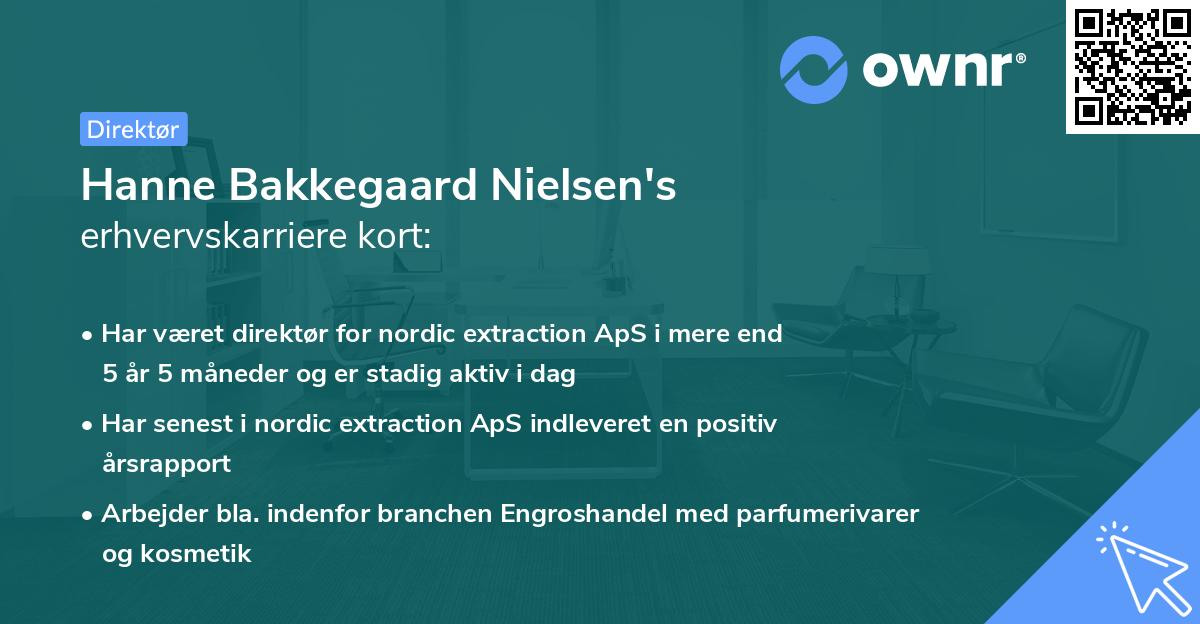 Hanne Bakkegaard Nielsen's erhvervskarriere kort