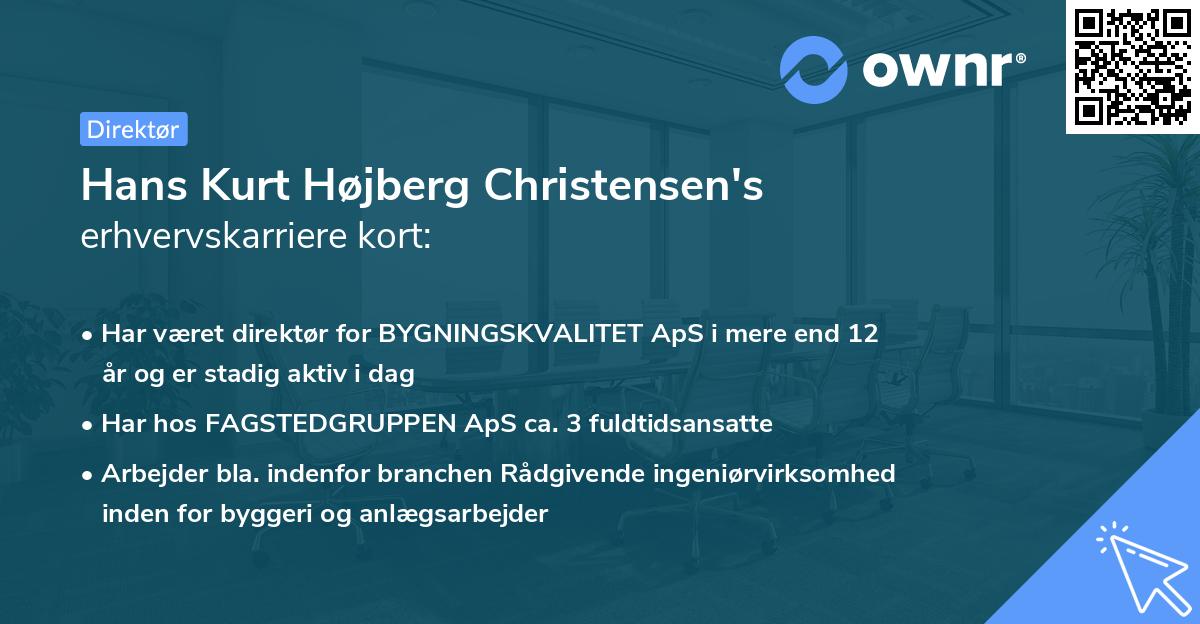 Hans Kurt Højberg Christensen's erhvervskarriere kort