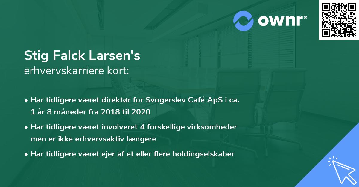 Stig Falck Larsen's erhvervskarriere kort