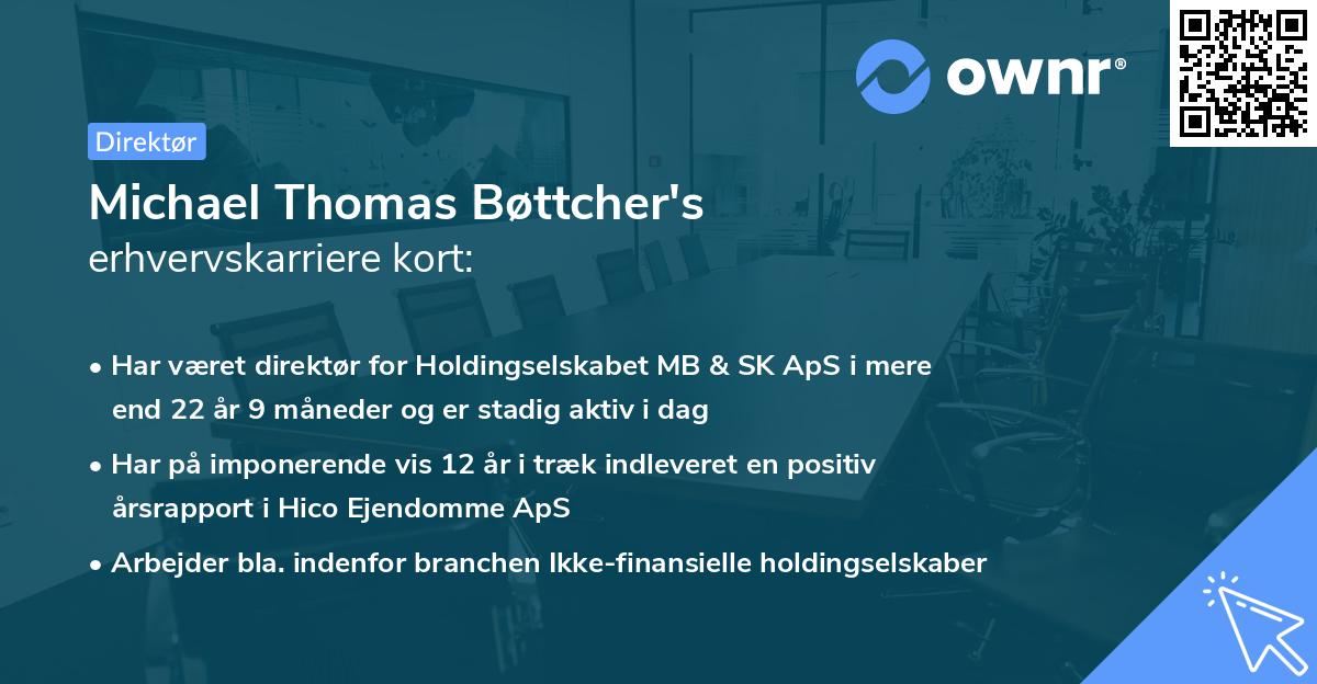 Michael Thomas Bøttcher's erhvervskarriere kort