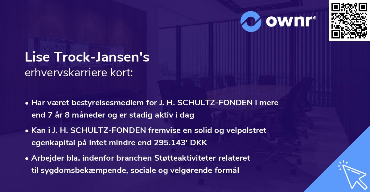 Lise Trock-Jansen's erhvervskarriere kort
