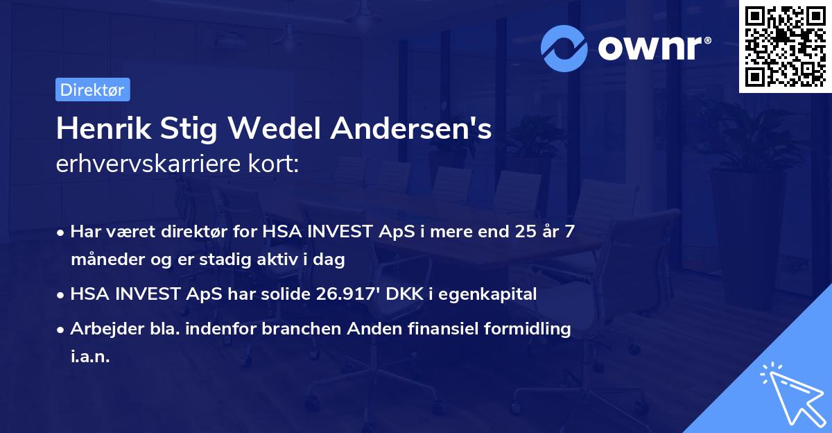 Henrik Stig Wedel Andersen's erhvervskarriere kort