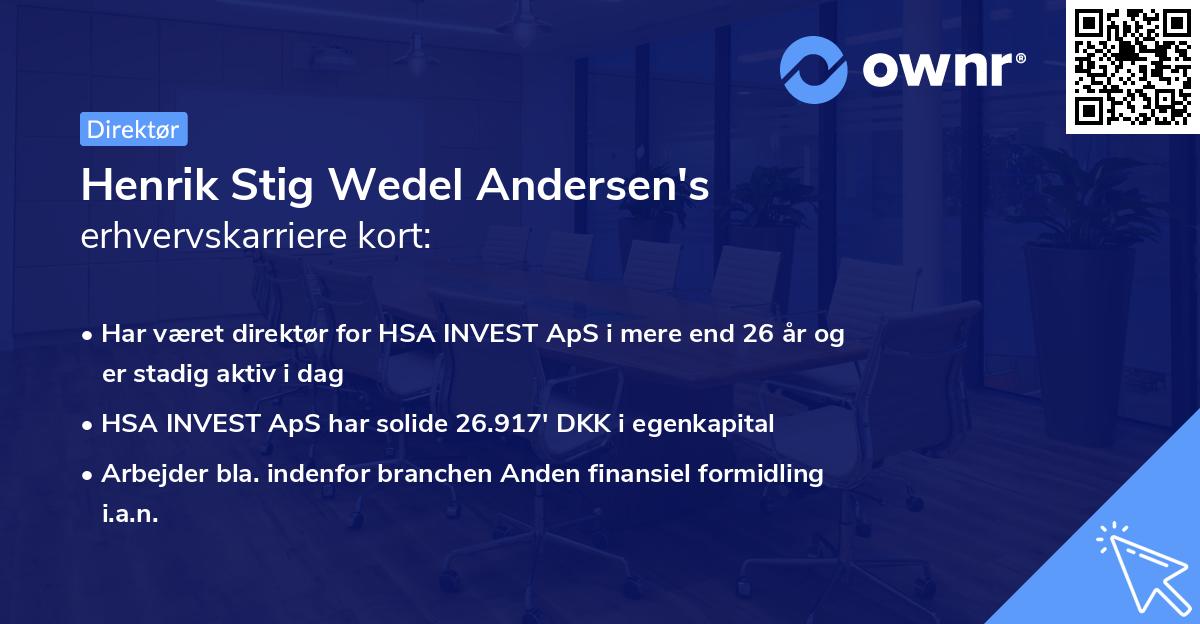 Henrik Stig Wedel Andersen's erhvervskarriere kort