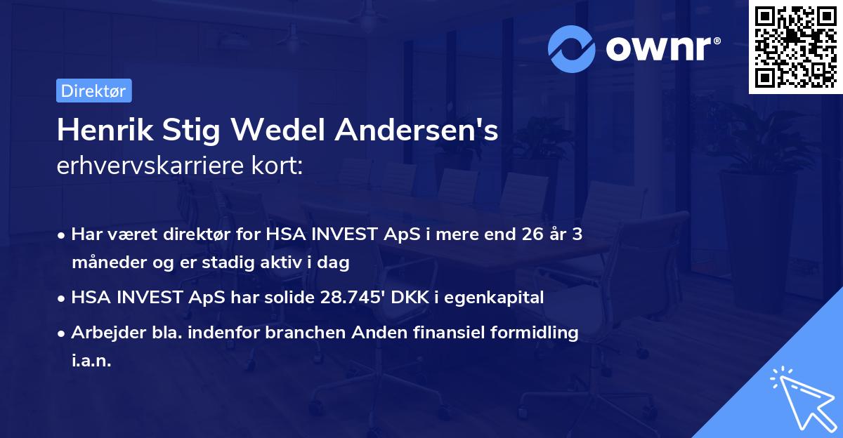 Henrik Stig Wedel Andersen's erhvervskarriere kort