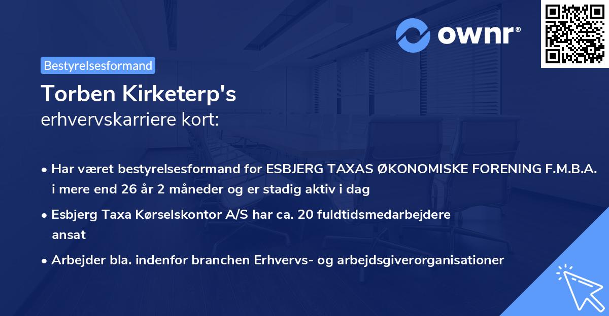 Torben Kirketerp's erhvervskarriere kort