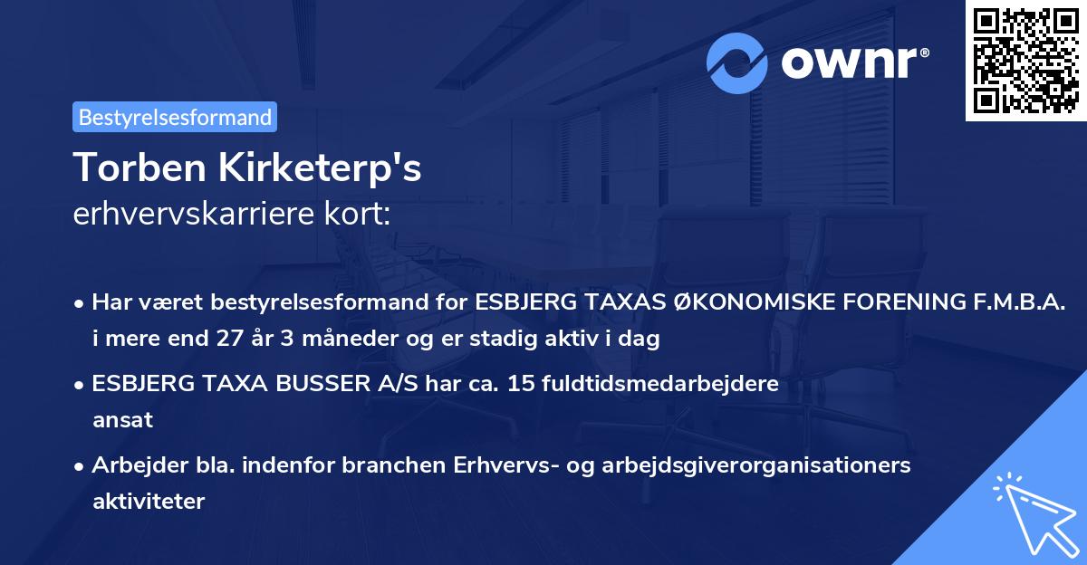 Torben Kirketerp's erhvervskarriere kort