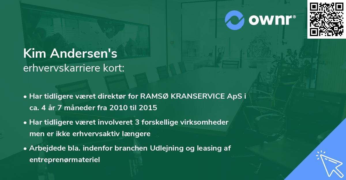 Kim Andersen's erhvervskarriere kort