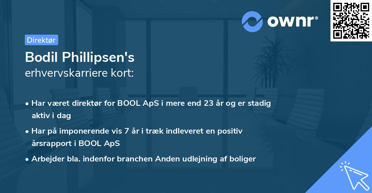 Bodil Phillipsen's erhvervskarriere kort