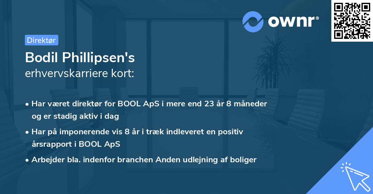 Bodil Phillipsen's erhvervskarriere kort