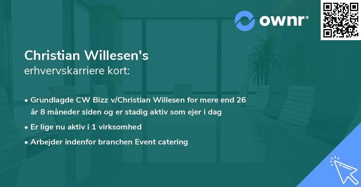 Christian Willesen's erhvervskarriere kort