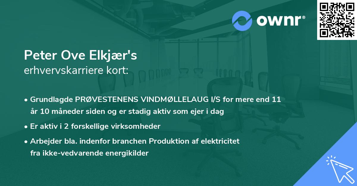 Peter Ove Elkjær's erhvervskarriere kort