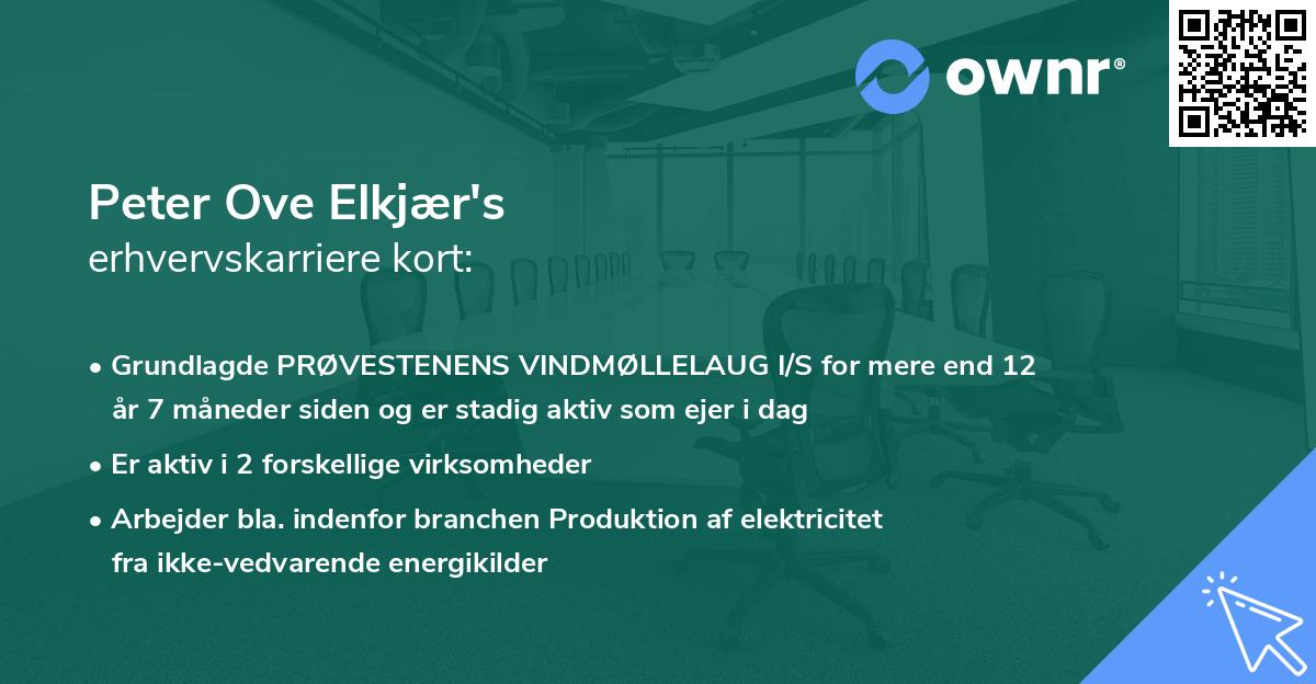 Peter Ove Elkjær's erhvervskarriere kort