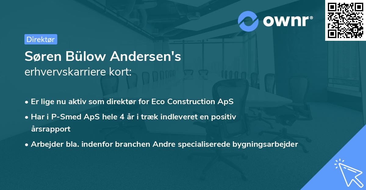 Søren Bülow Andersen's erhvervskarriere kort