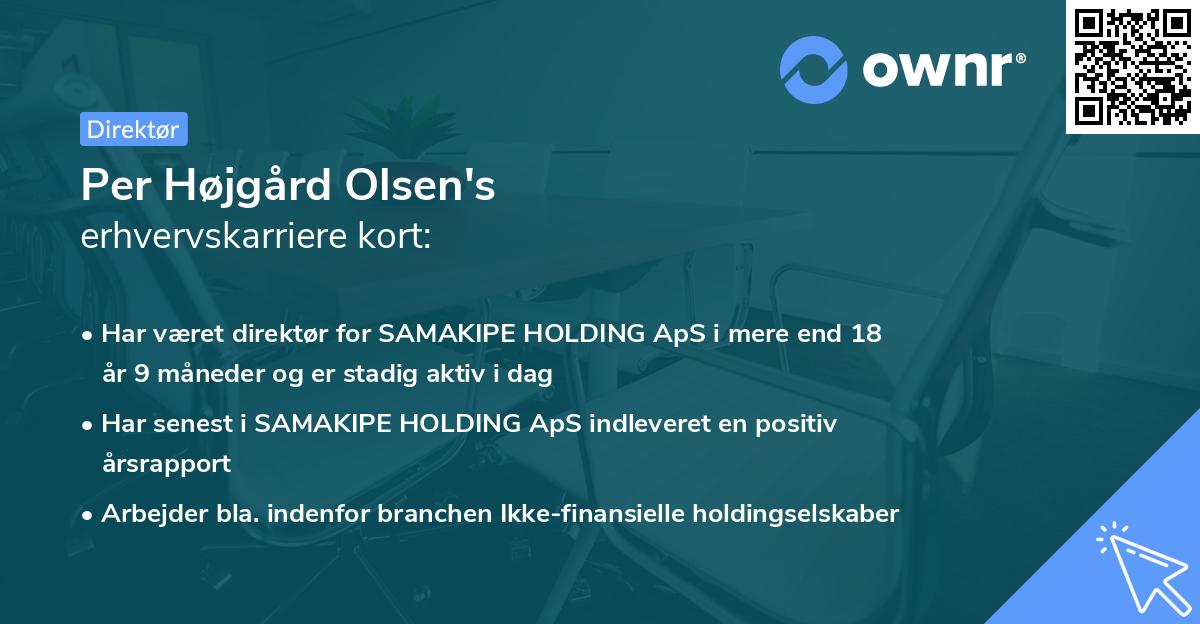 Per Højgård Olsen's erhvervskarriere kort
