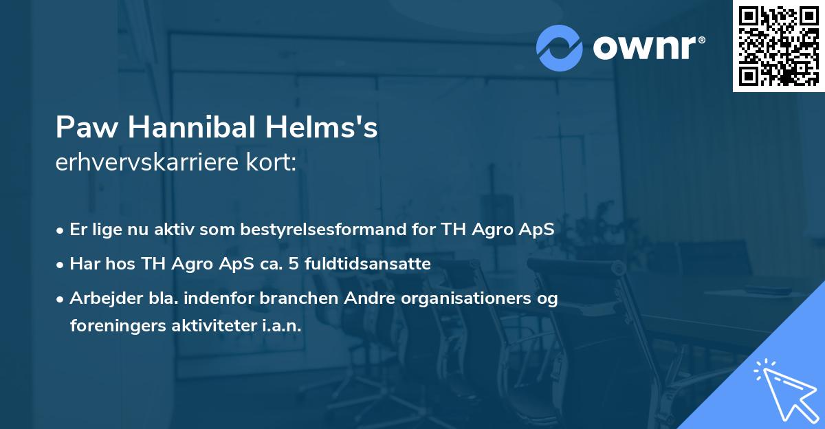 Paw Hannibal Helms's erhvervskarriere kort