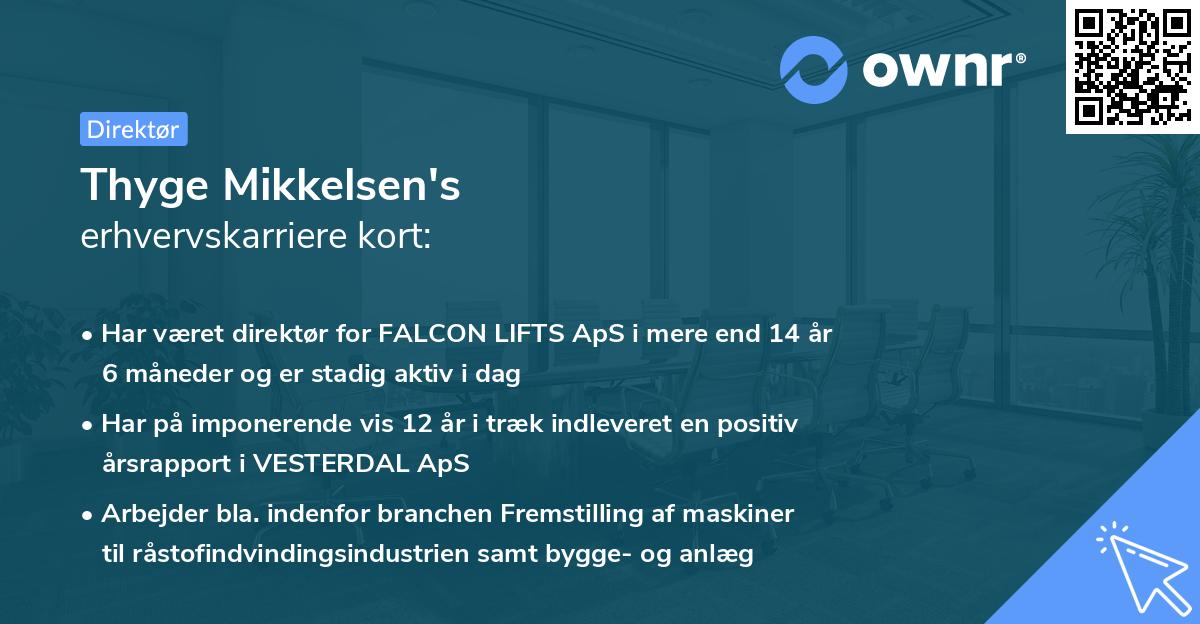 Thyge Mikkelsen's erhvervskarriere kort