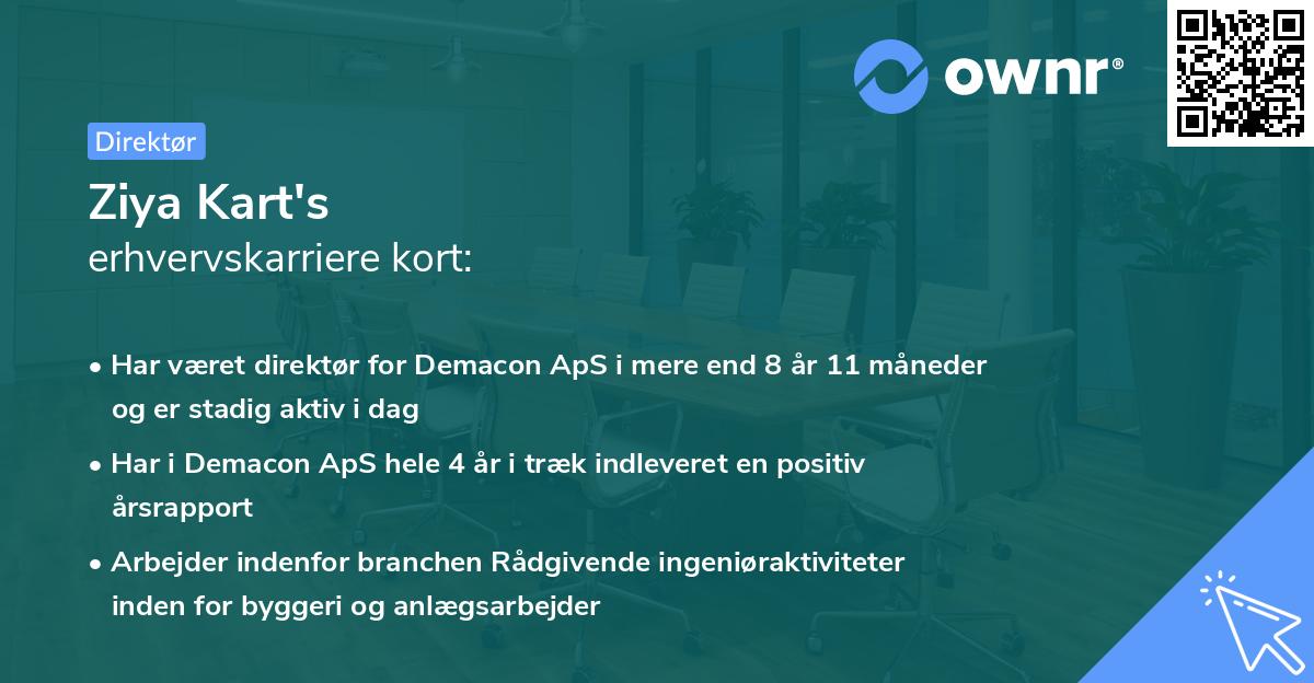 Ziya Kart's erhvervskarriere kort