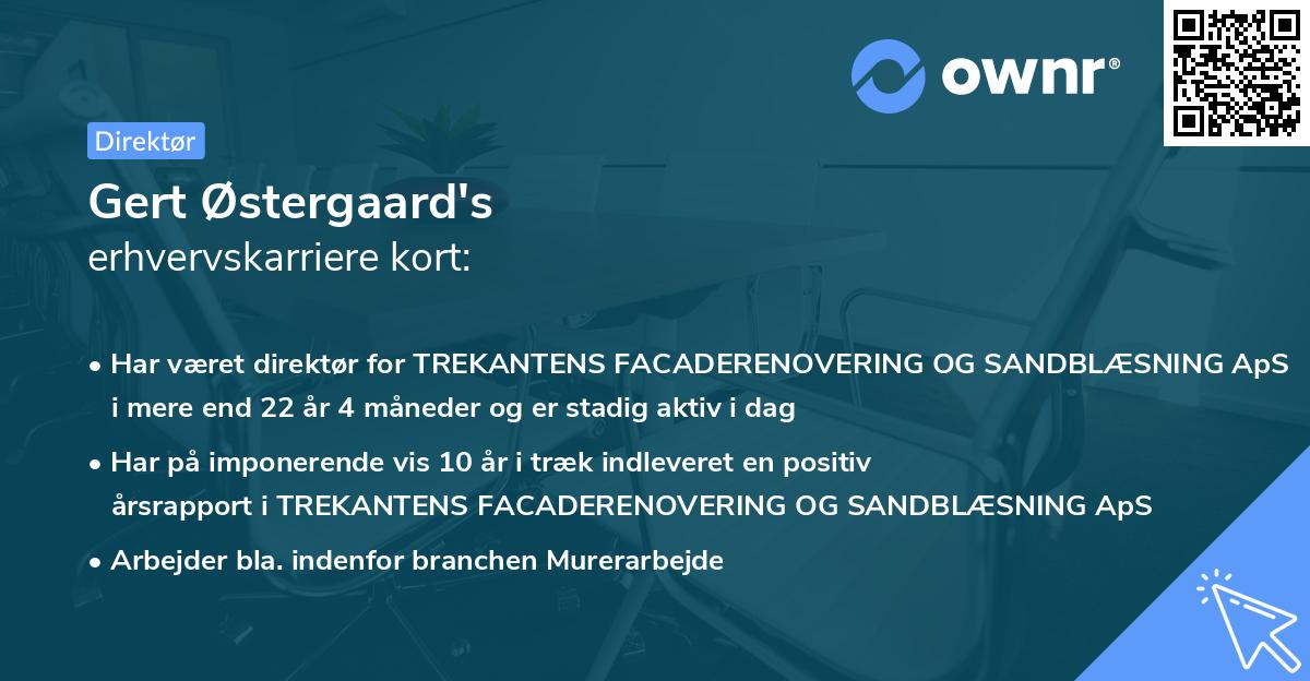 Gert Østergaard's erhvervskarriere kort