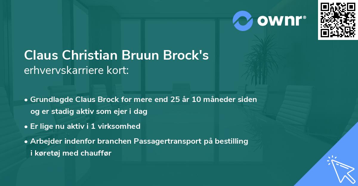Claus Christian Bruun Brock's erhvervskarriere kort