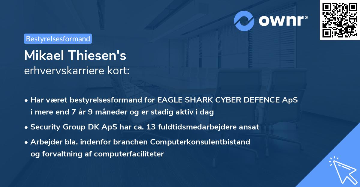 Mikael Thiesen's erhvervskarriere kort