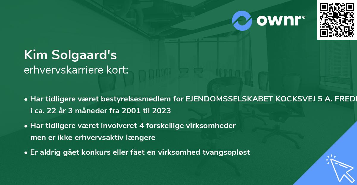 Kim Solgaard's erhvervskarriere kort