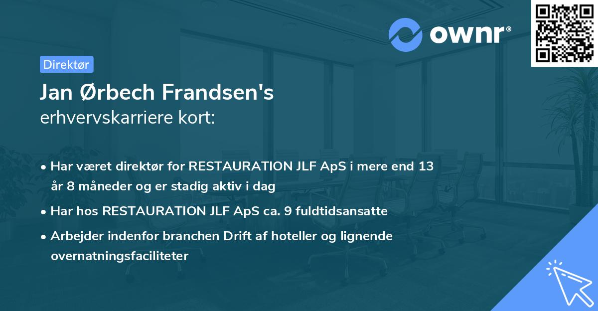 Jan Ørbech Frandsen's erhvervskarriere kort