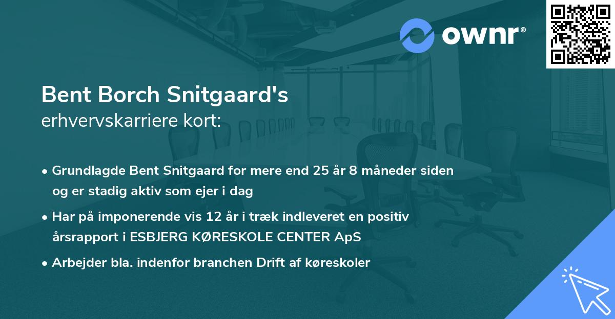 Bent Borch Snitgaard's erhvervskarriere kort