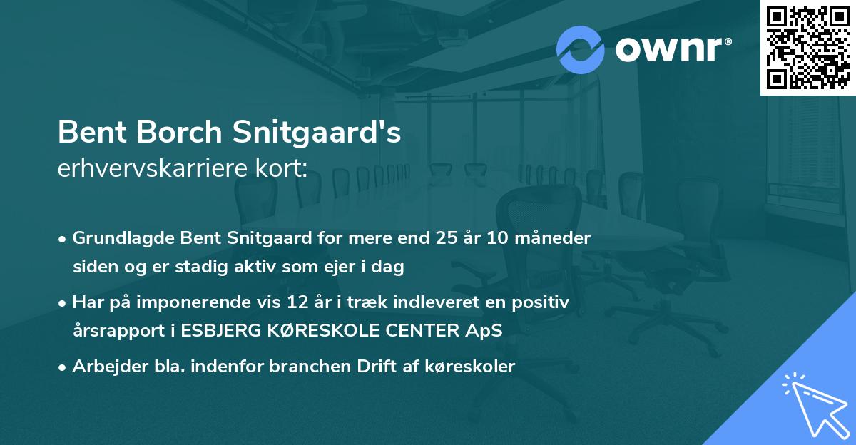 Bent Borch Snitgaard's erhvervskarriere kort