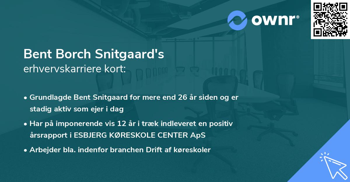 Bent Borch Snitgaard's erhvervskarriere kort