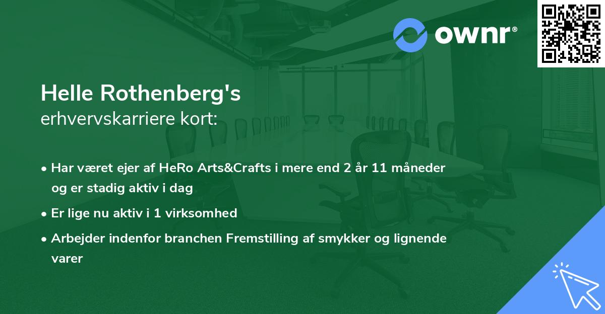 Helle Rothenberg's erhvervskarriere kort