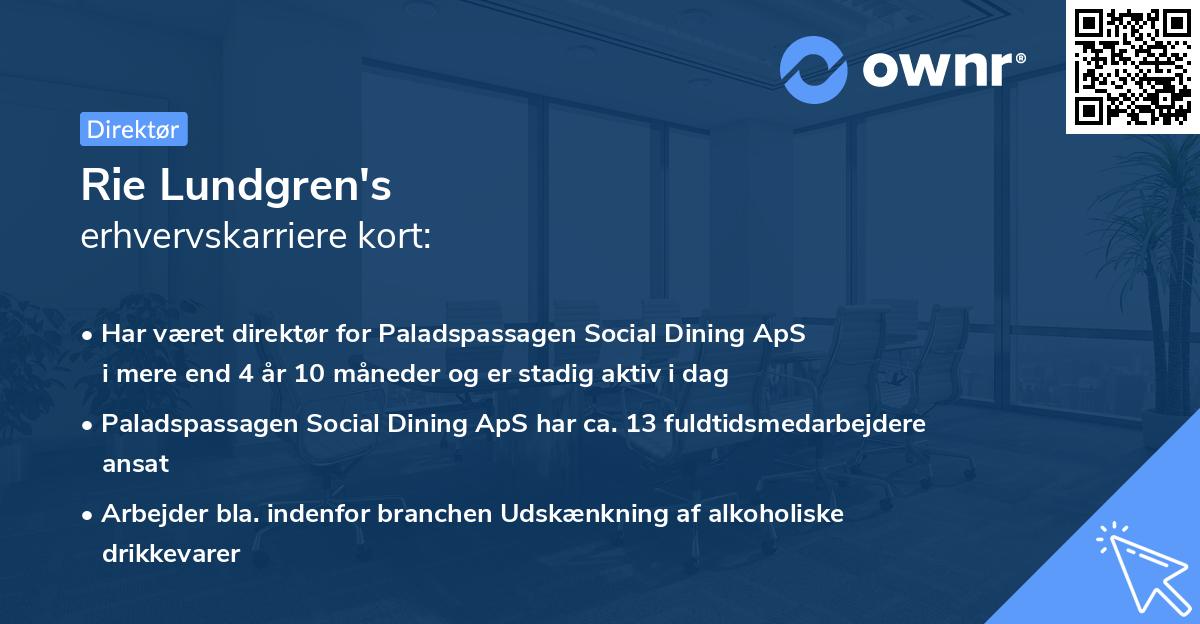 Rie Lundgren's erhvervskarriere kort