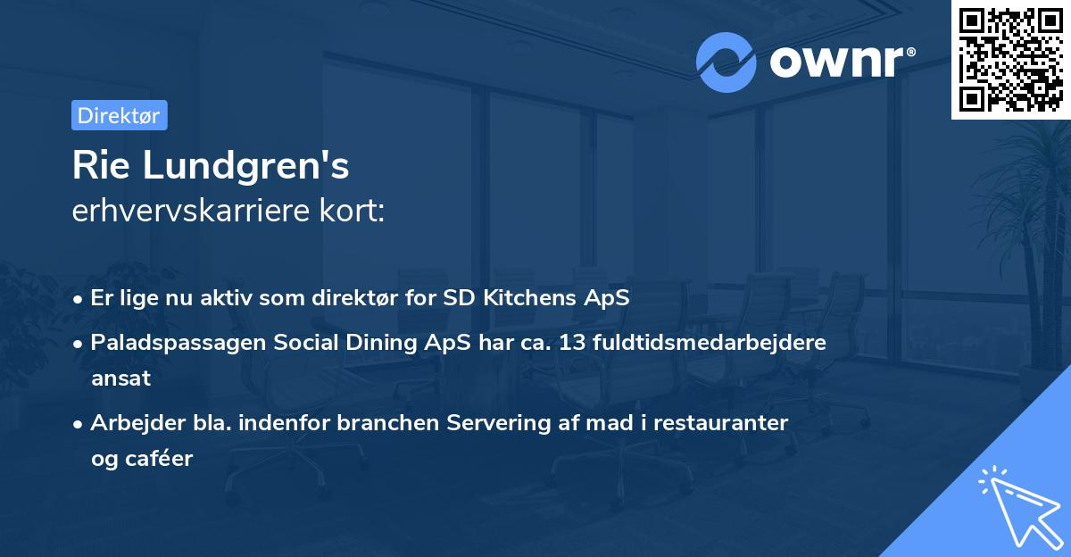 Rie Lundgren's erhvervskarriere kort