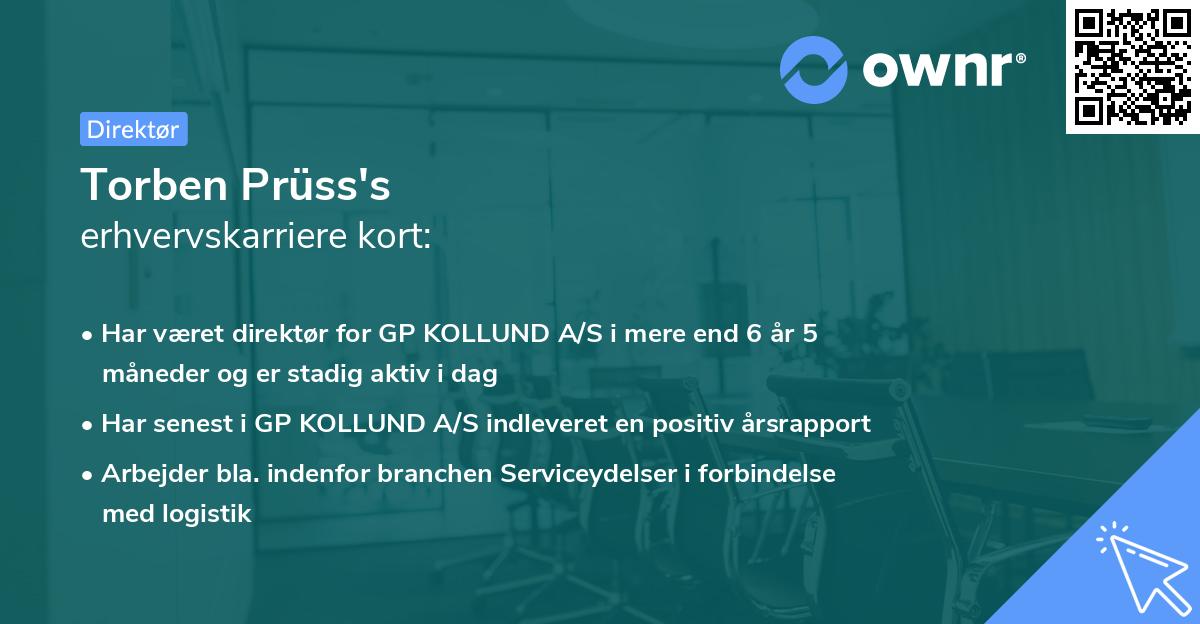 Torben Prüss's erhvervskarriere kort