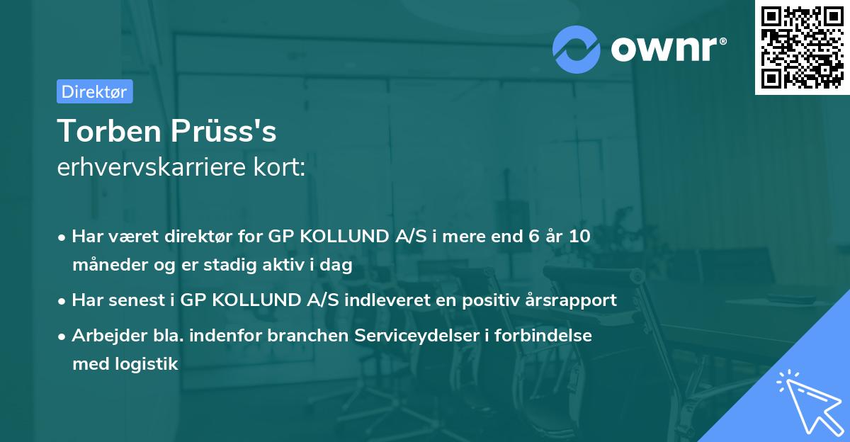 Torben Prüss's erhvervskarriere kort