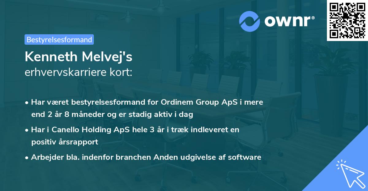 Kenneth Melvej's erhvervskarriere kort