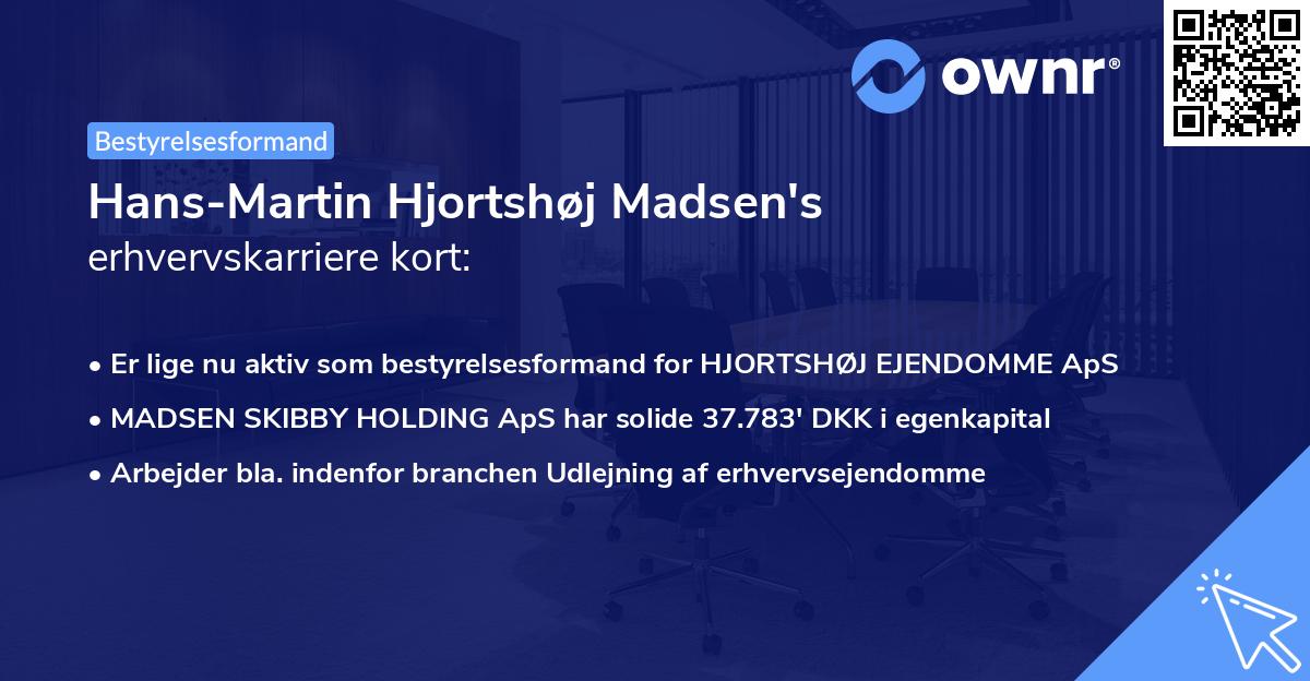 Hans-Martin Hjortshøj Madsen's erhvervskarriere kort