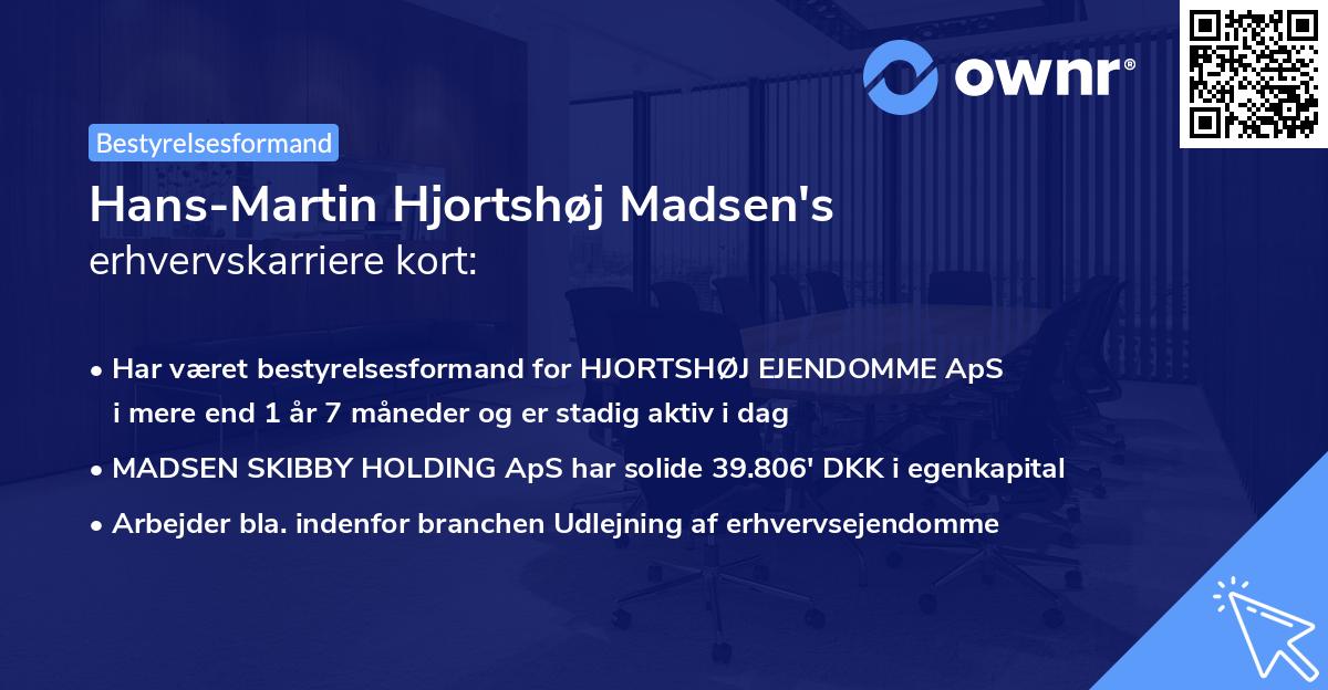 Hans-Martin Hjortshøj Madsen's erhvervskarriere kort