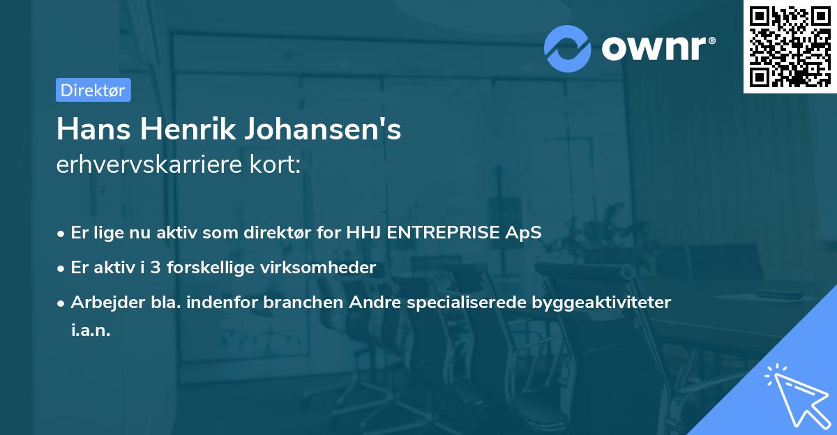 Hans Henrik Johansen's erhvervskarriere kort