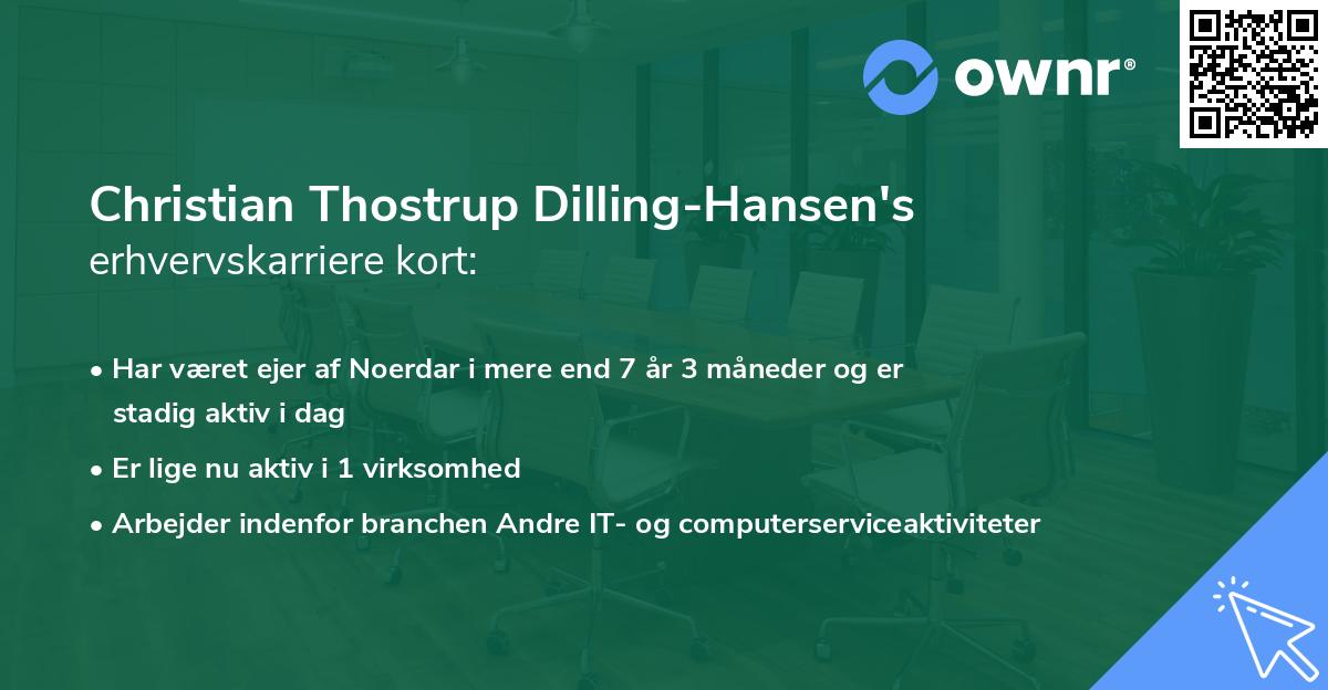 Christian Thostrup Dilling-Hansen's erhvervskarriere kort