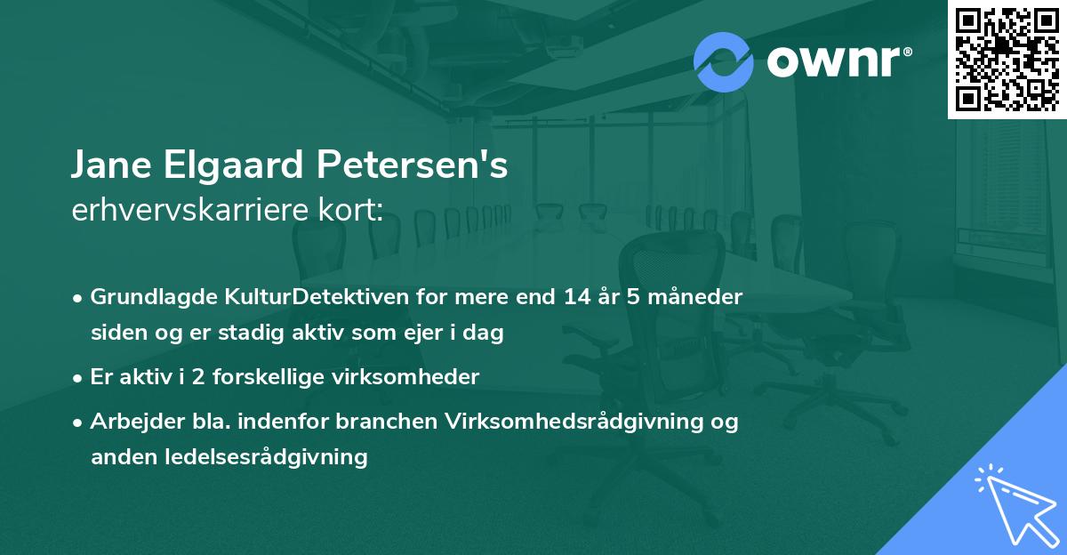 Jane Elgaard Petersen's erhvervskarriere kort