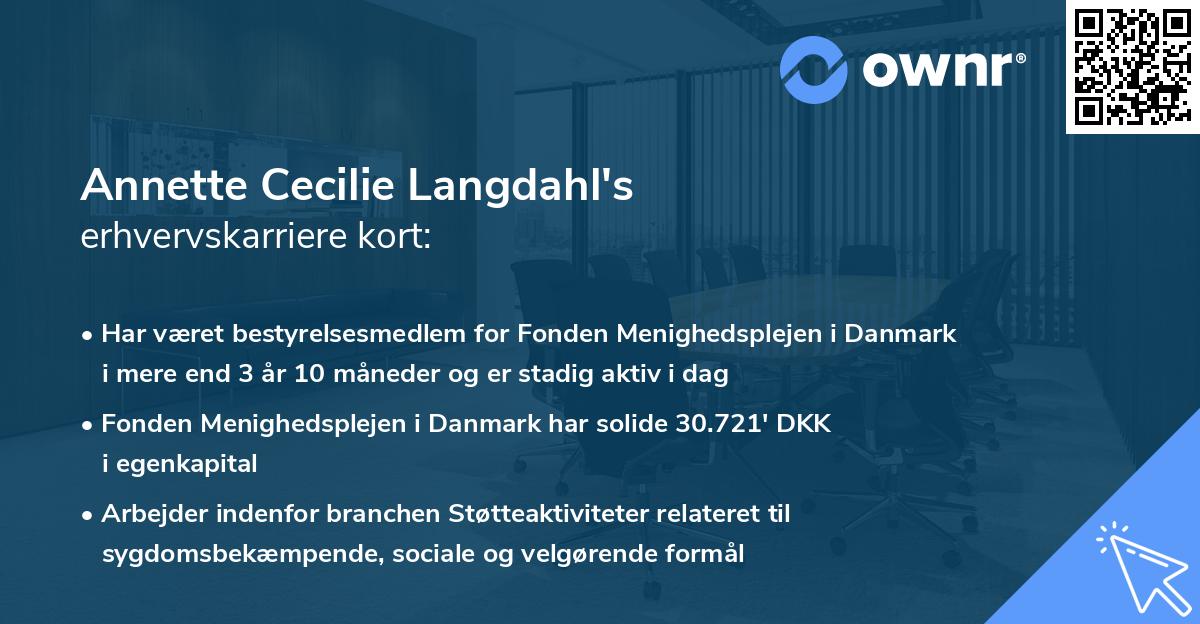 Annette Cecilie Langdahl's erhvervskarriere kort