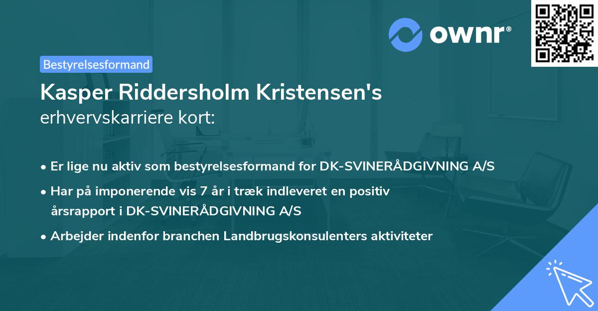Kasper Riddersholm Kristensen's erhvervskarriere kort